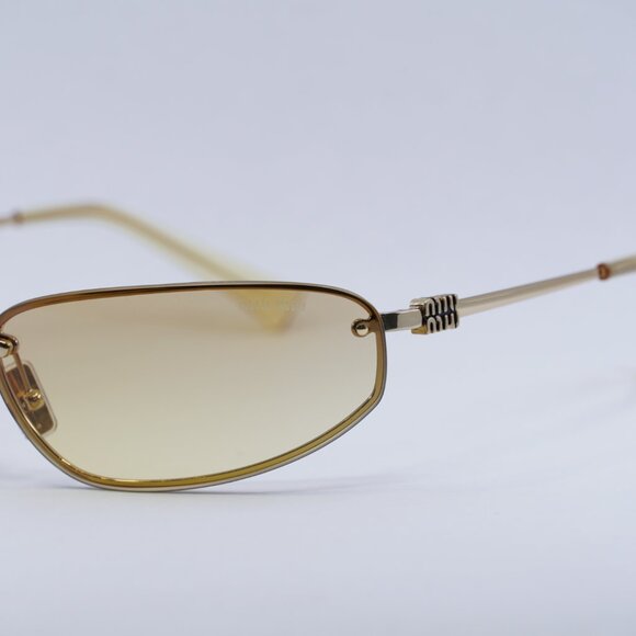 Miu Miu MUA50S 5AK7R1 Sunglasses Gold Rectangle Frame, Yellow Lenses main image 9